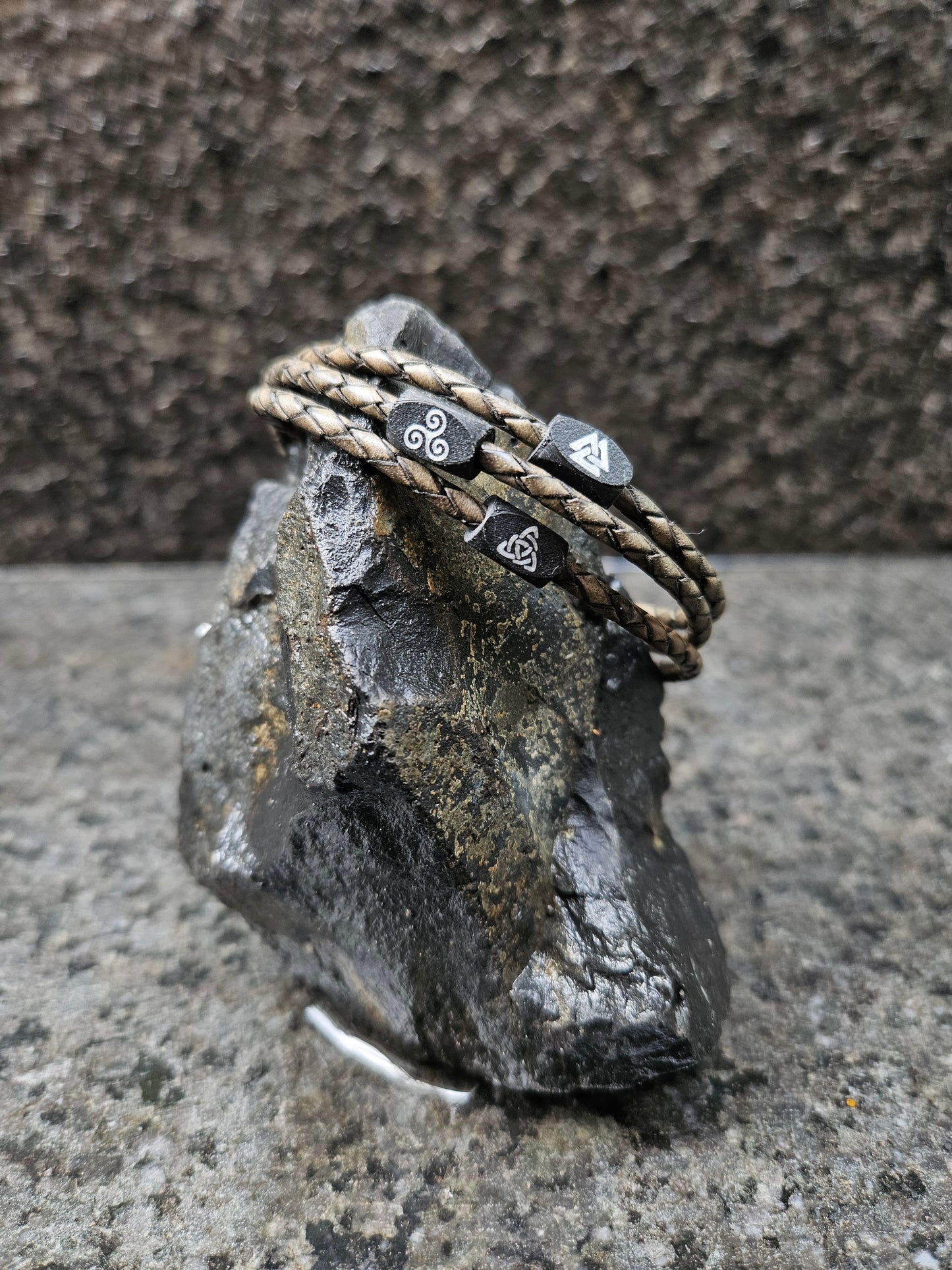 Valhalla Triple Wrap Leather Bracelet
