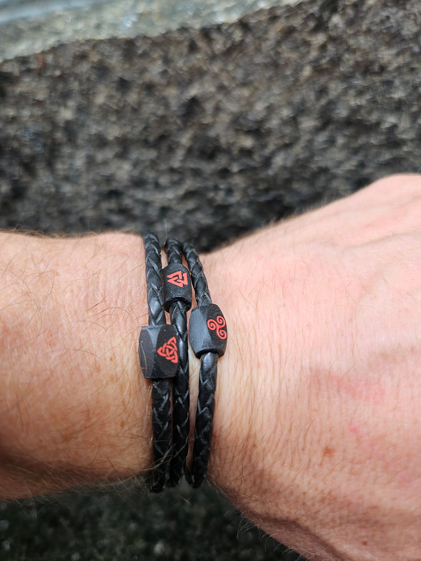 Valhalla Triple Wrap Leather Bracelet